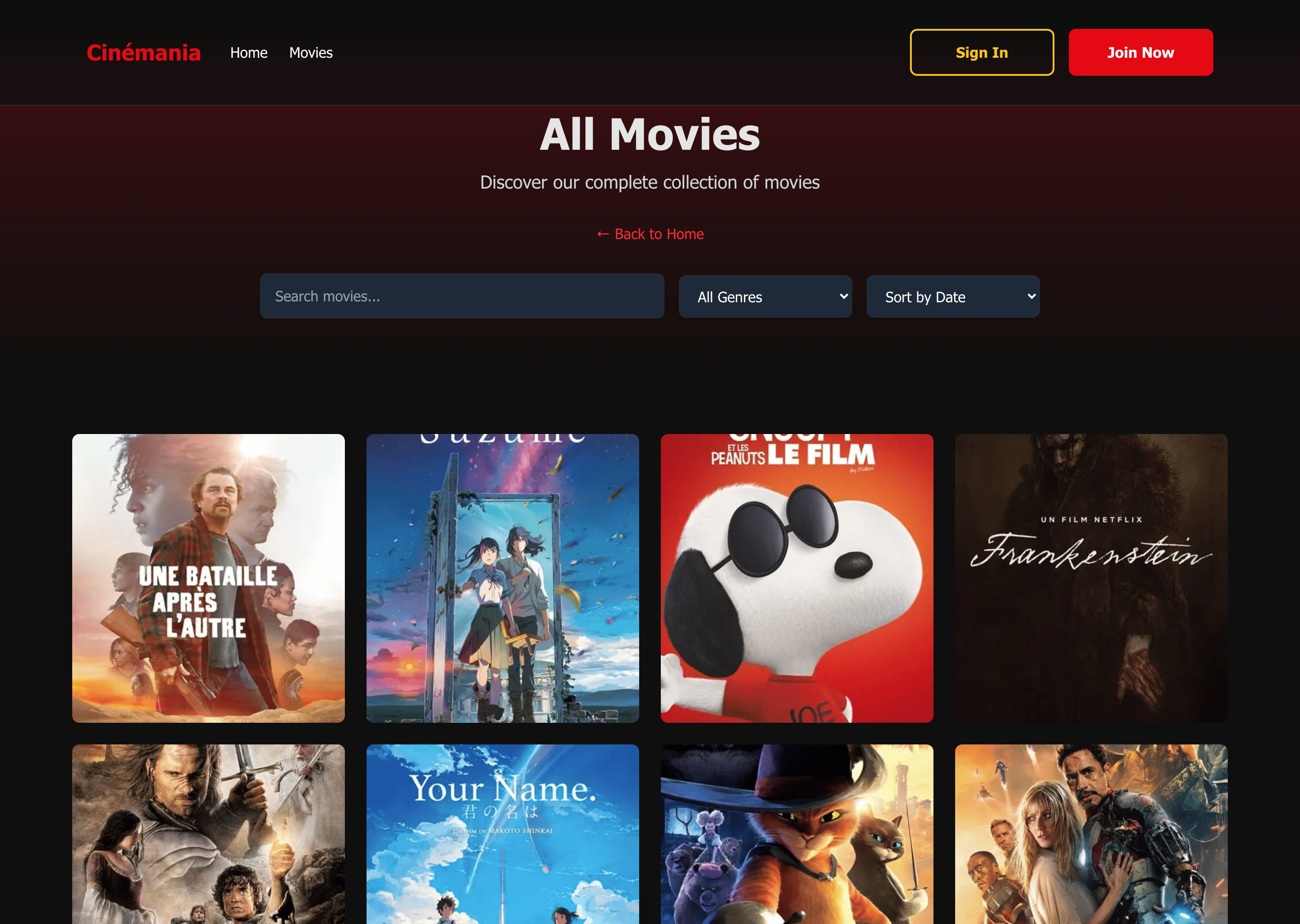 Cinémania (Projet académique Epitech)